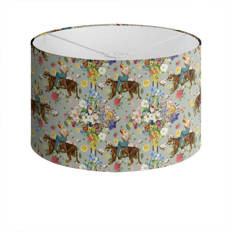 Tigerlily Ceiling Drum Lampshade Sage