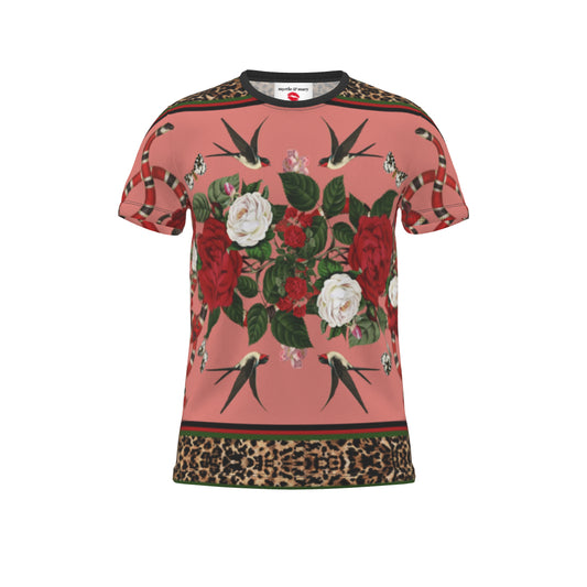 Rock 'N' Roses Unisex Round Neck T-Shirt - Flamingo