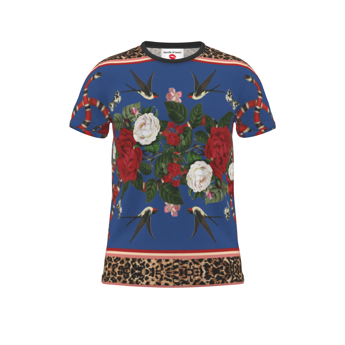 Rock 'N' Roses Unisex Round Neck T-Shirt - Flamingo