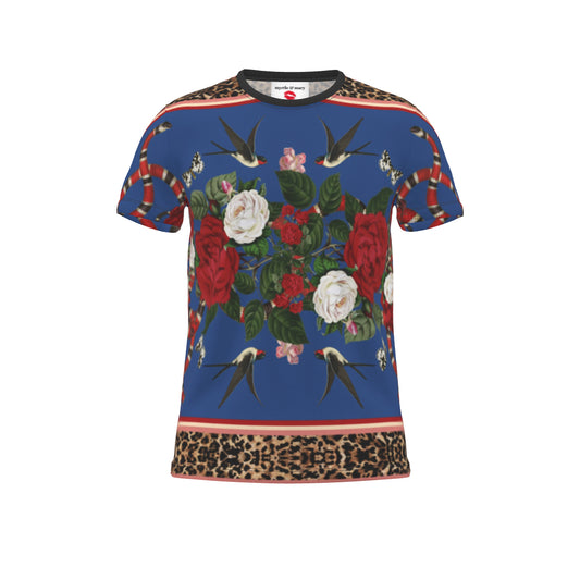 Rock 'N' Roses Unisex Round Neck T-Shirt - Flamingo