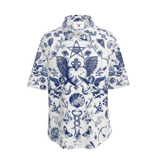 Tattoo Angel Unisex Oversize Silk Shirt