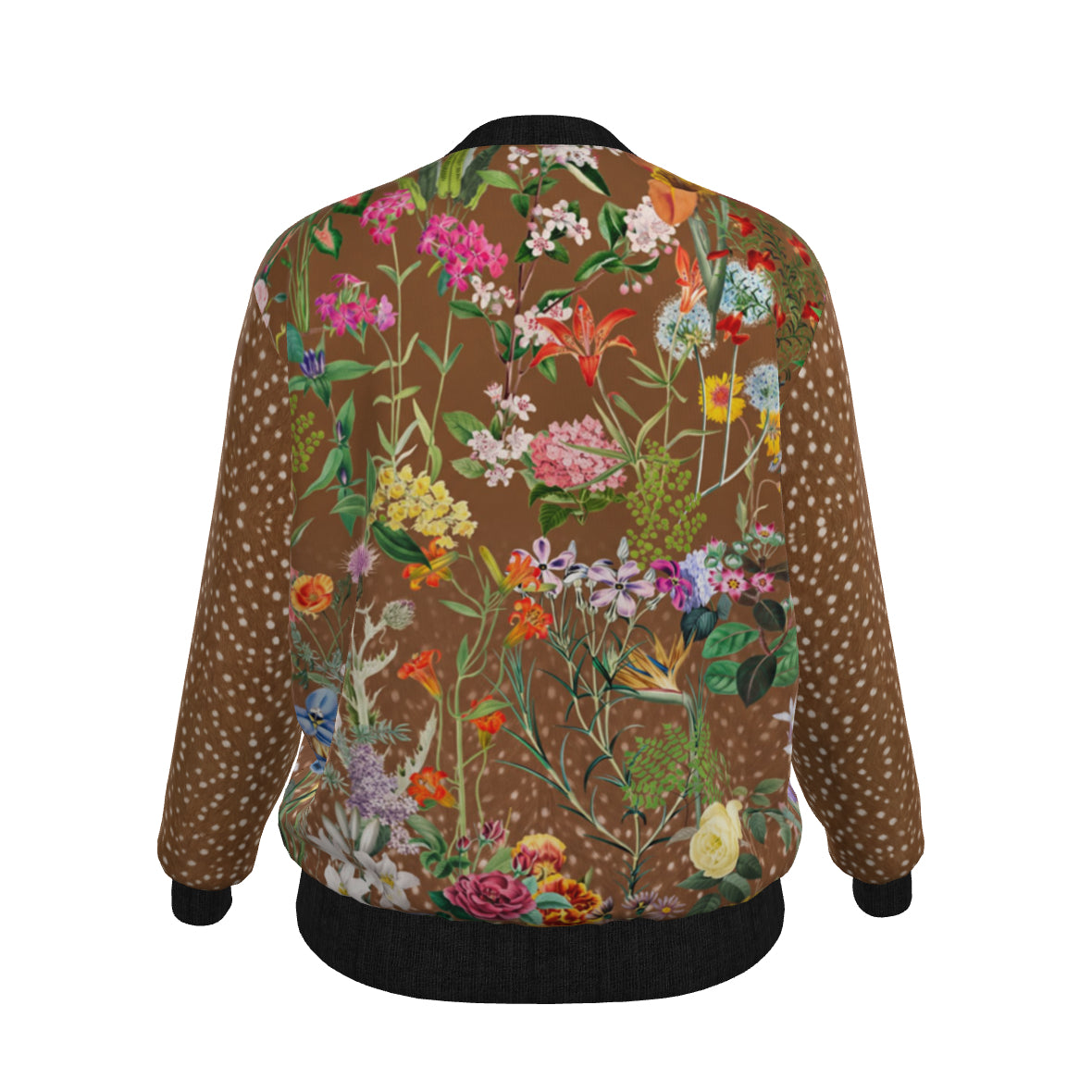 Bloom Fade Fawn Women's Satin Bomber Jacket