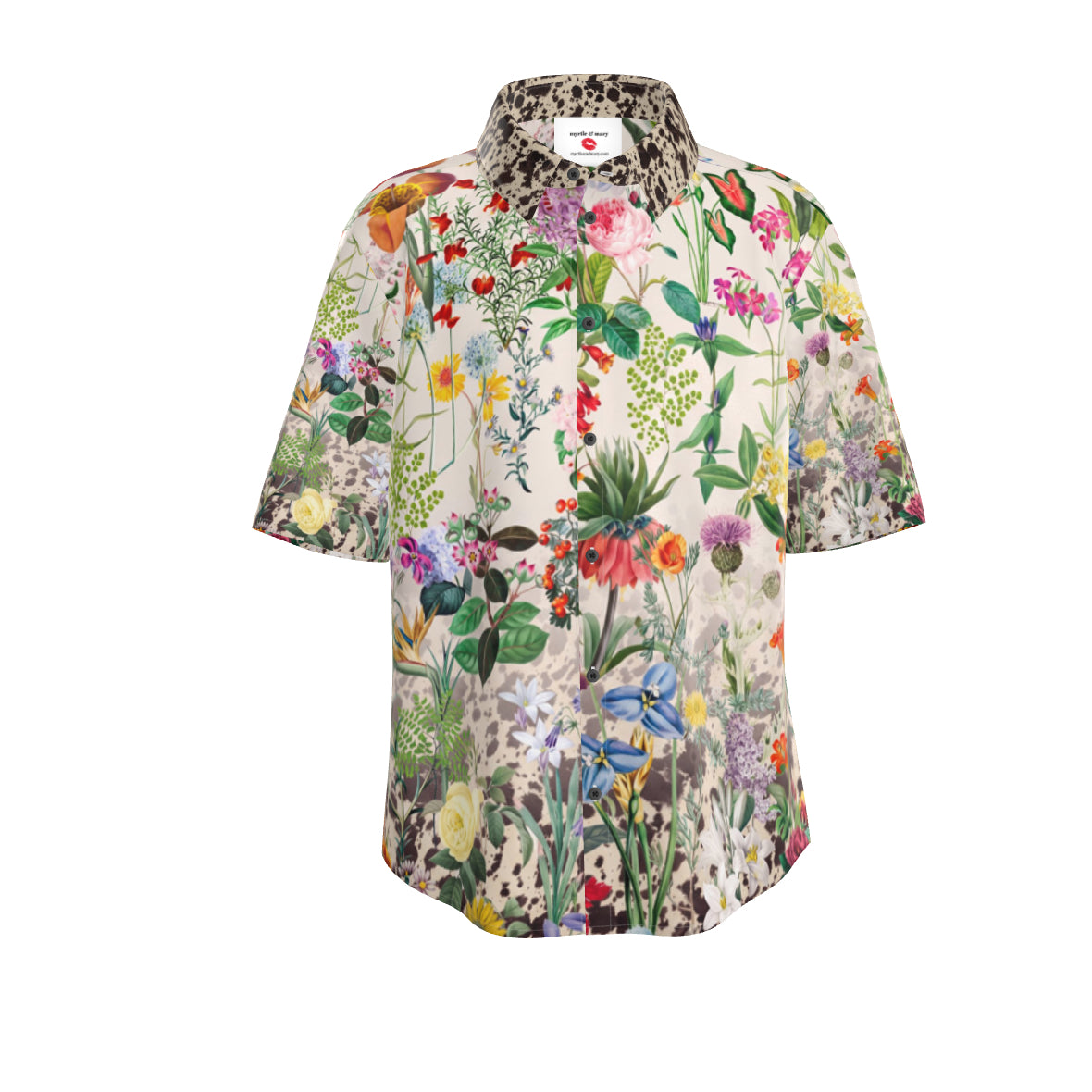 Bloom Fade Cow Print Unisex Silk Shirt
