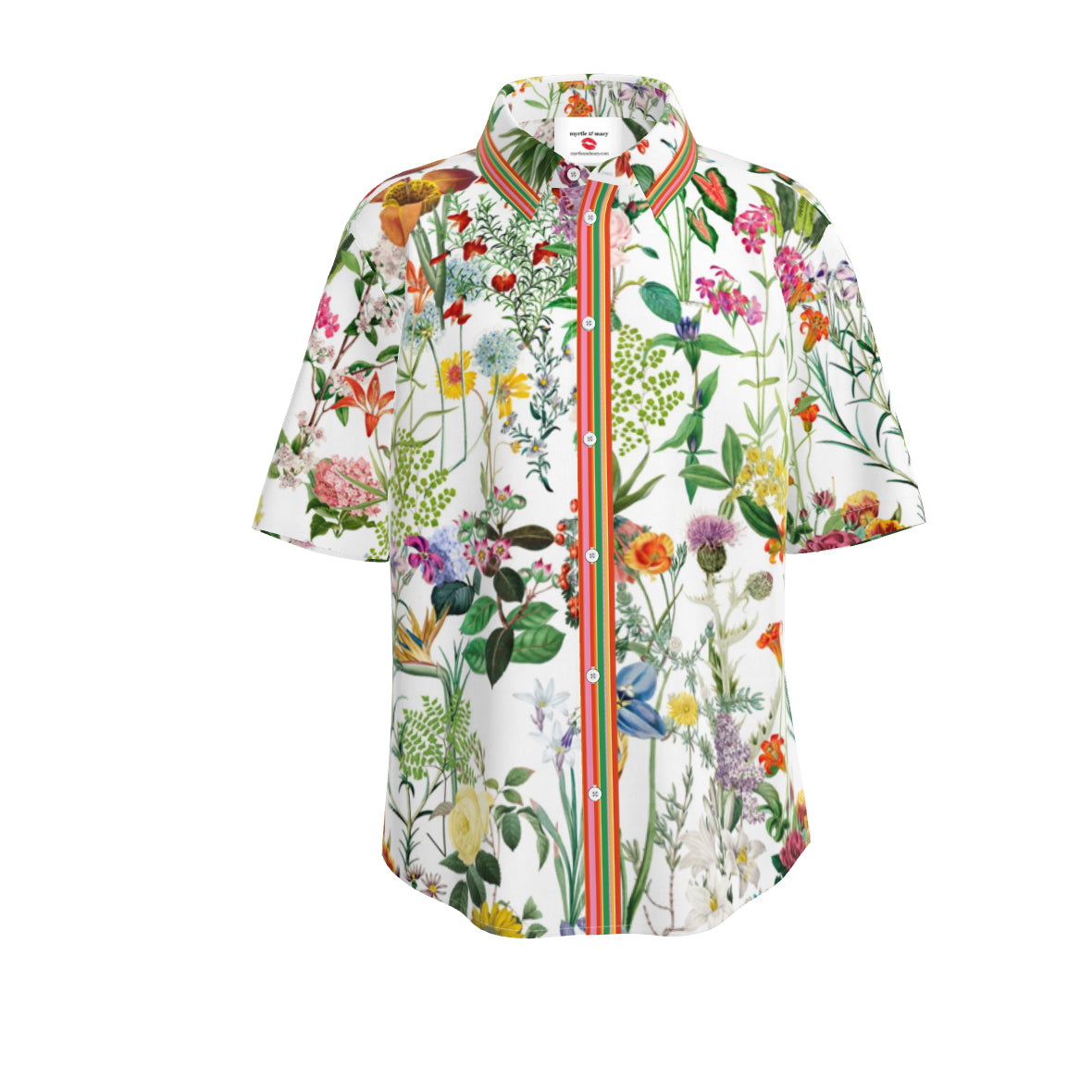Bloom Stripe Unisex Silk Shirt