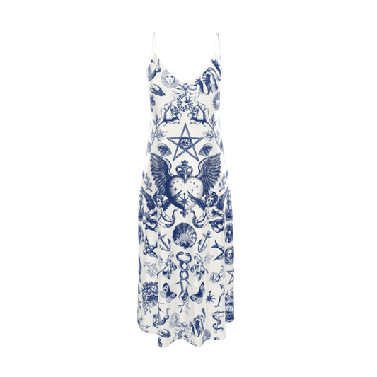 Tattoo Angel Silk Slip Dress