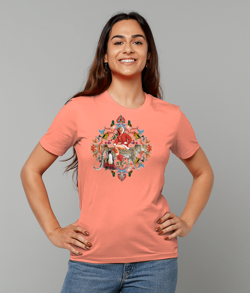 Noelle Organic Christmas T-Shirt - Peach Rose