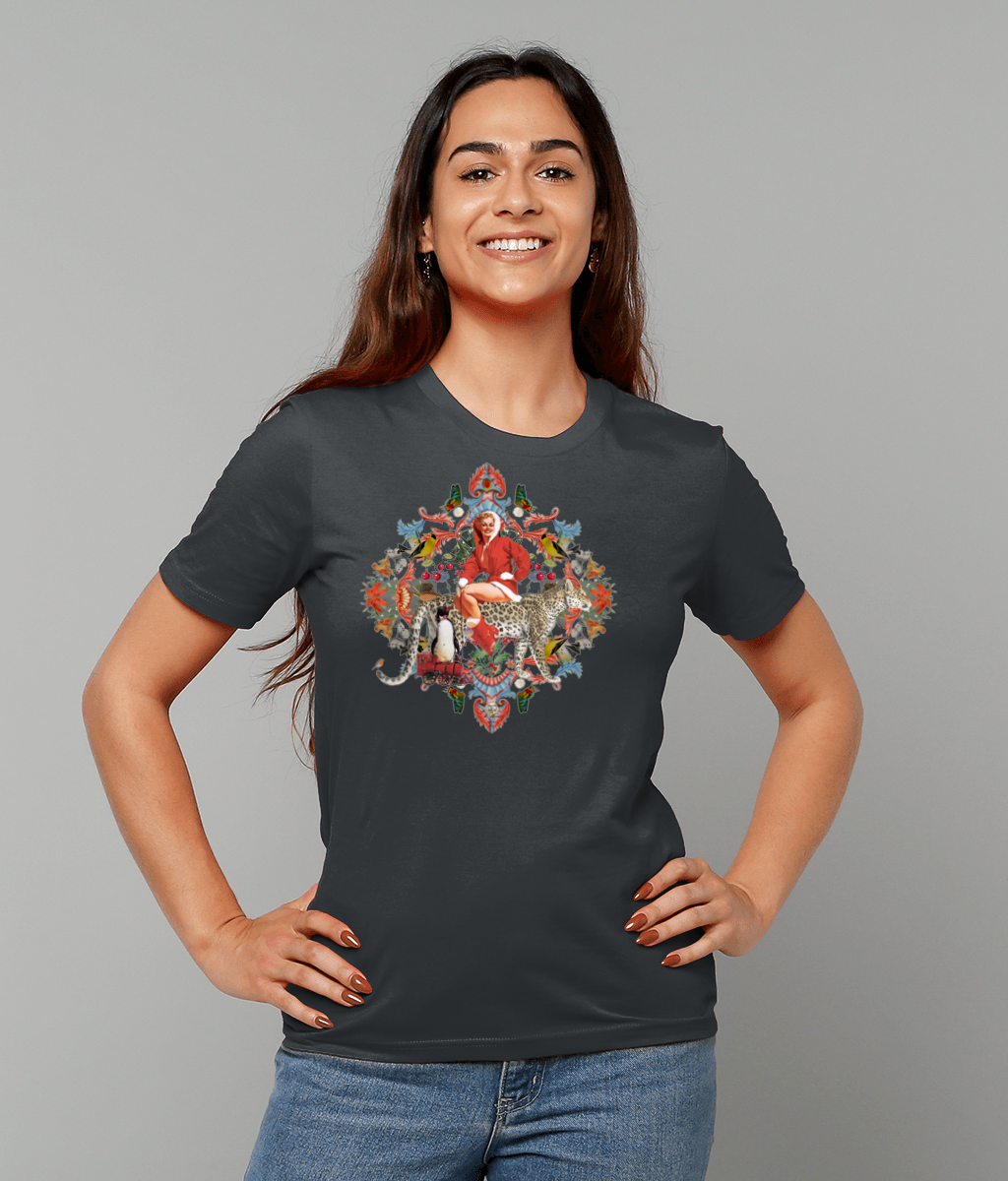 Noelle Organic Christmas T-Shirt - Vintage Black