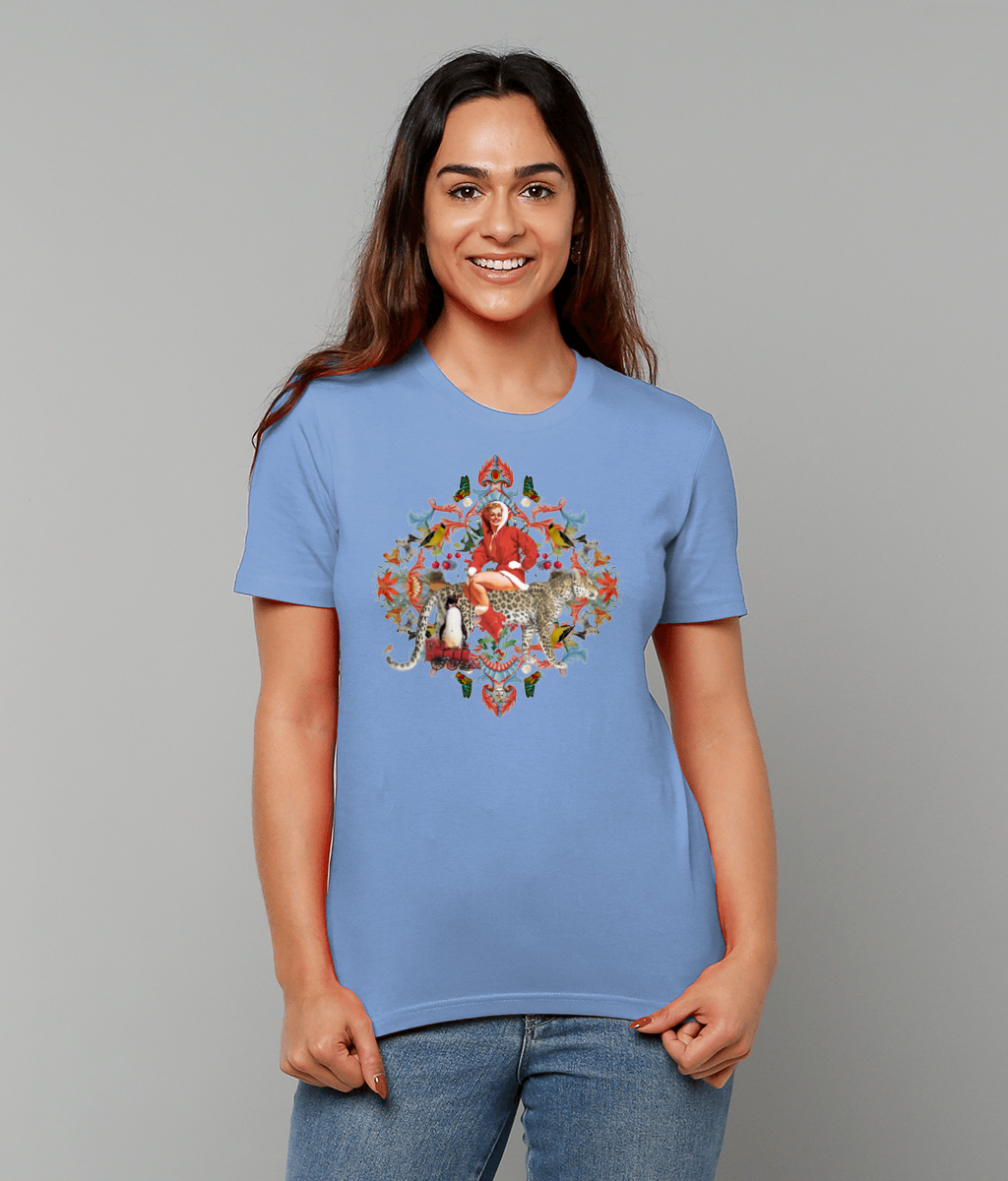 Noelle Organic Christmas T-Shirt - Vintage Blue