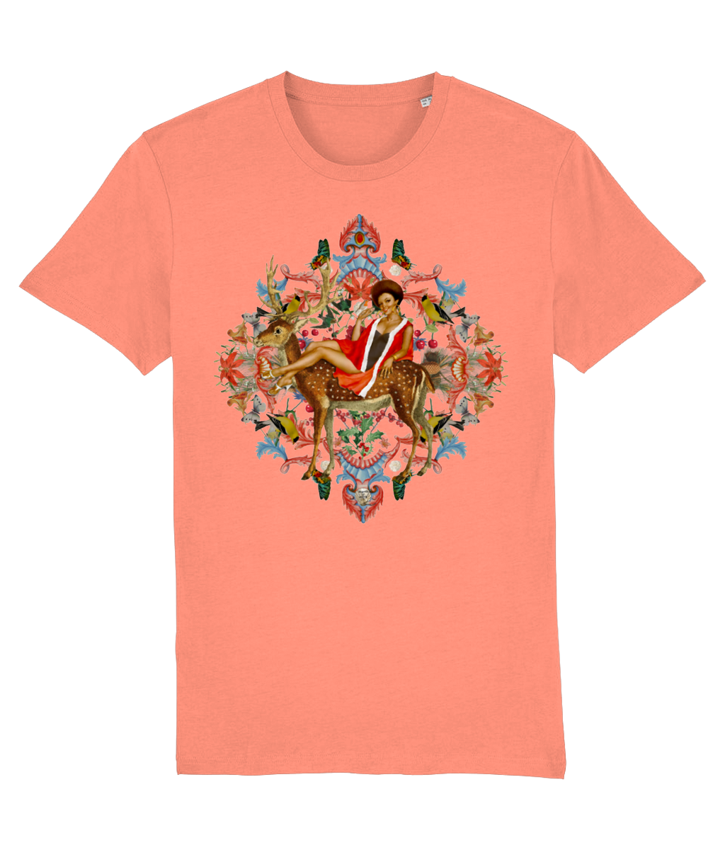 Queenie Organic Christmas T-Shirt - Peach Rose