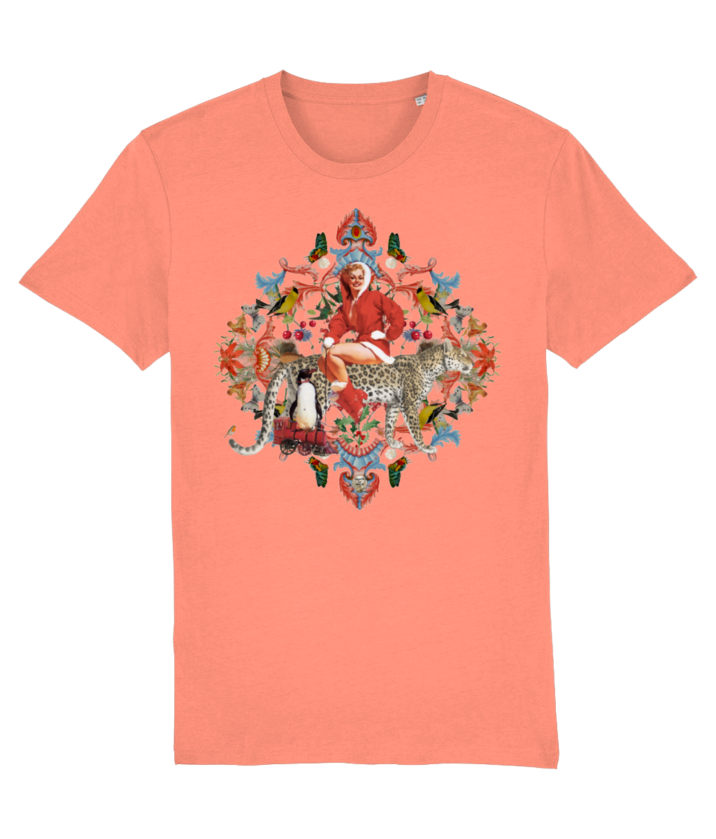 Noelle Organic Christmas T-Shirt - Peach Rose