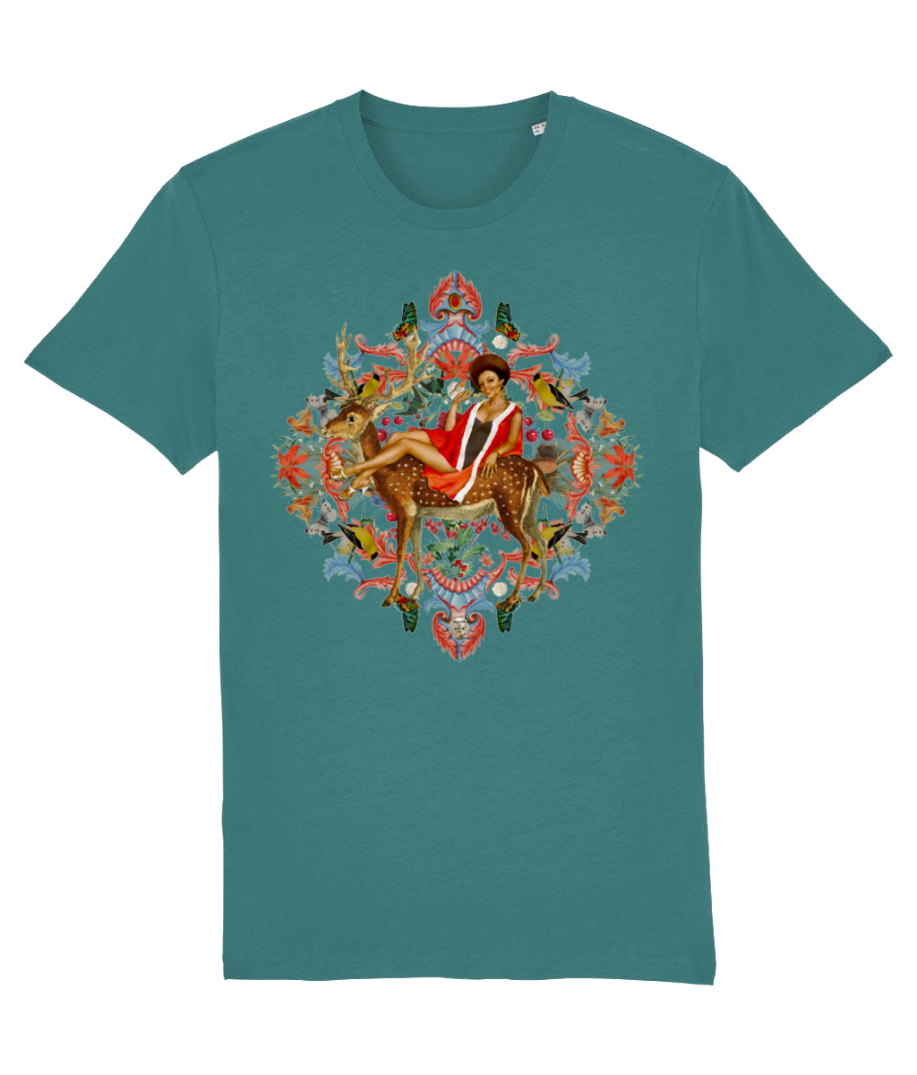 Queenie Organic Christmas T-Shirt - Forest Green