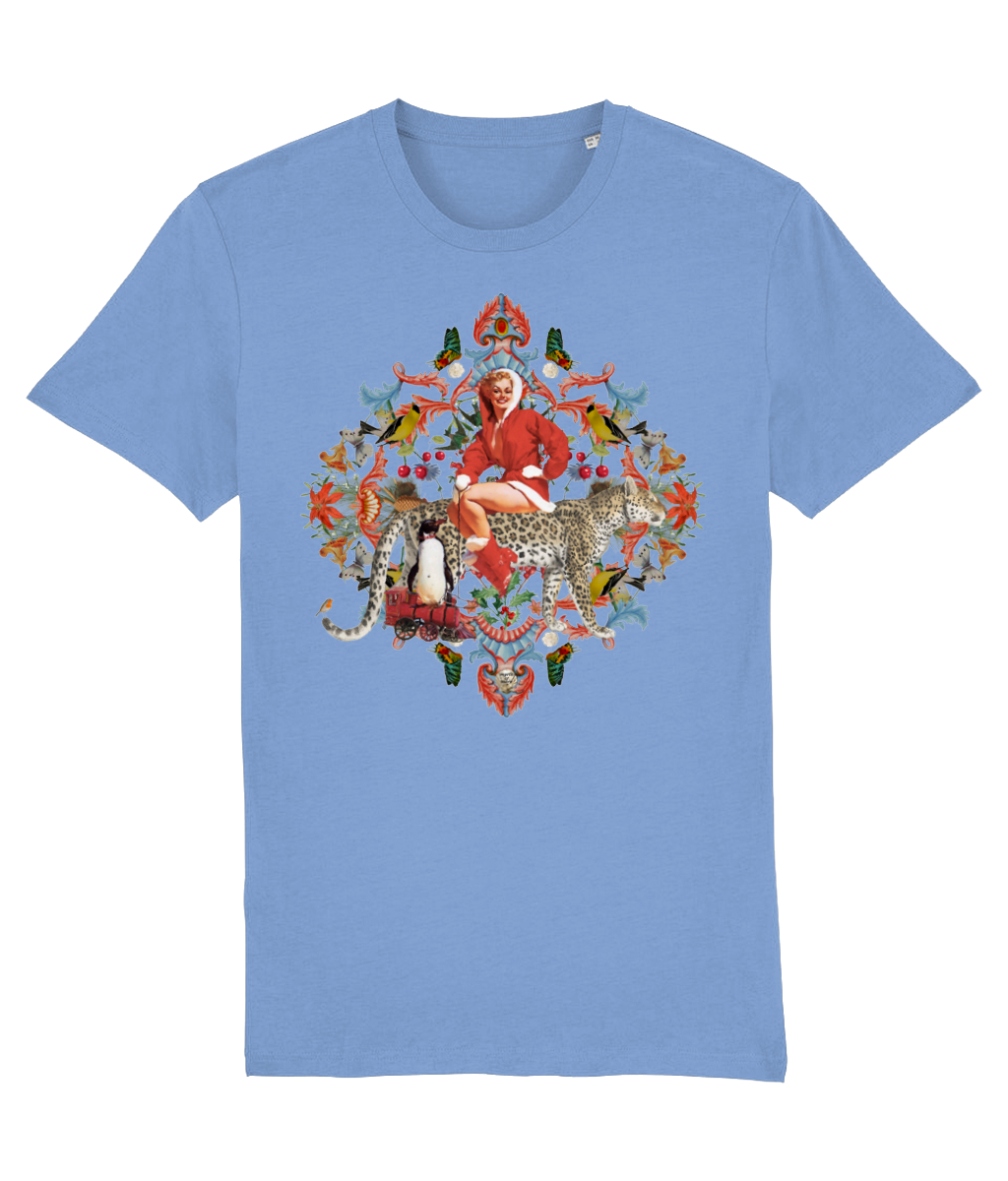 Noelle Organic Christmas T-Shirt - Vintage Blue