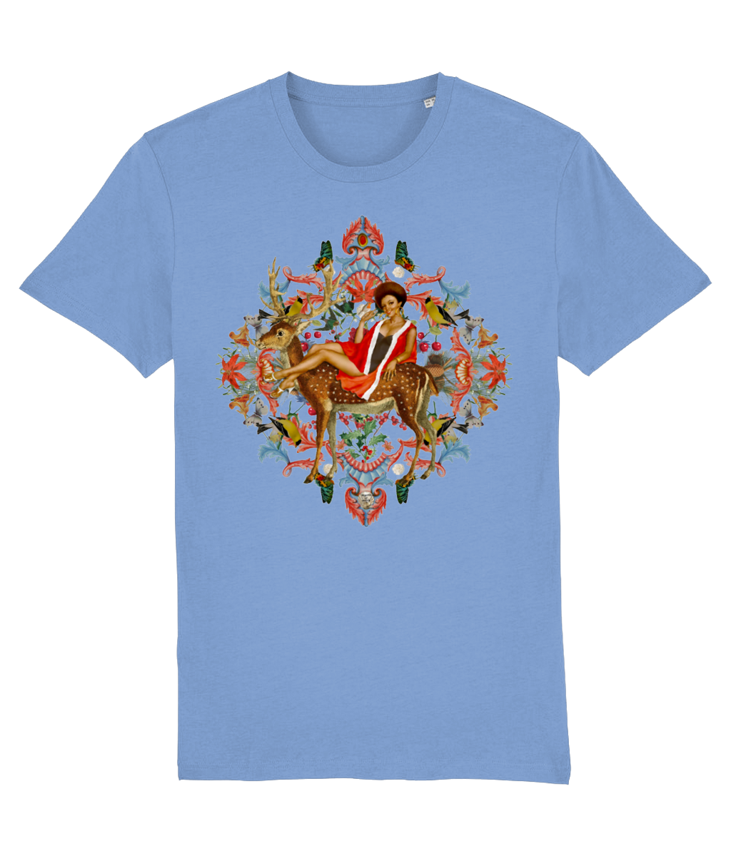 Queenie Organic Christmas T-Shirt - Vintage Blue