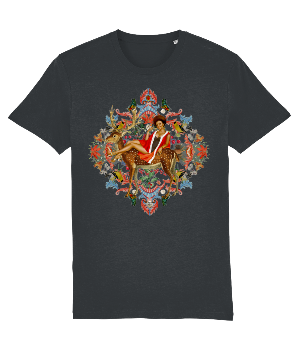 Queenie Organic Christmas T-Shirt - Rock Black