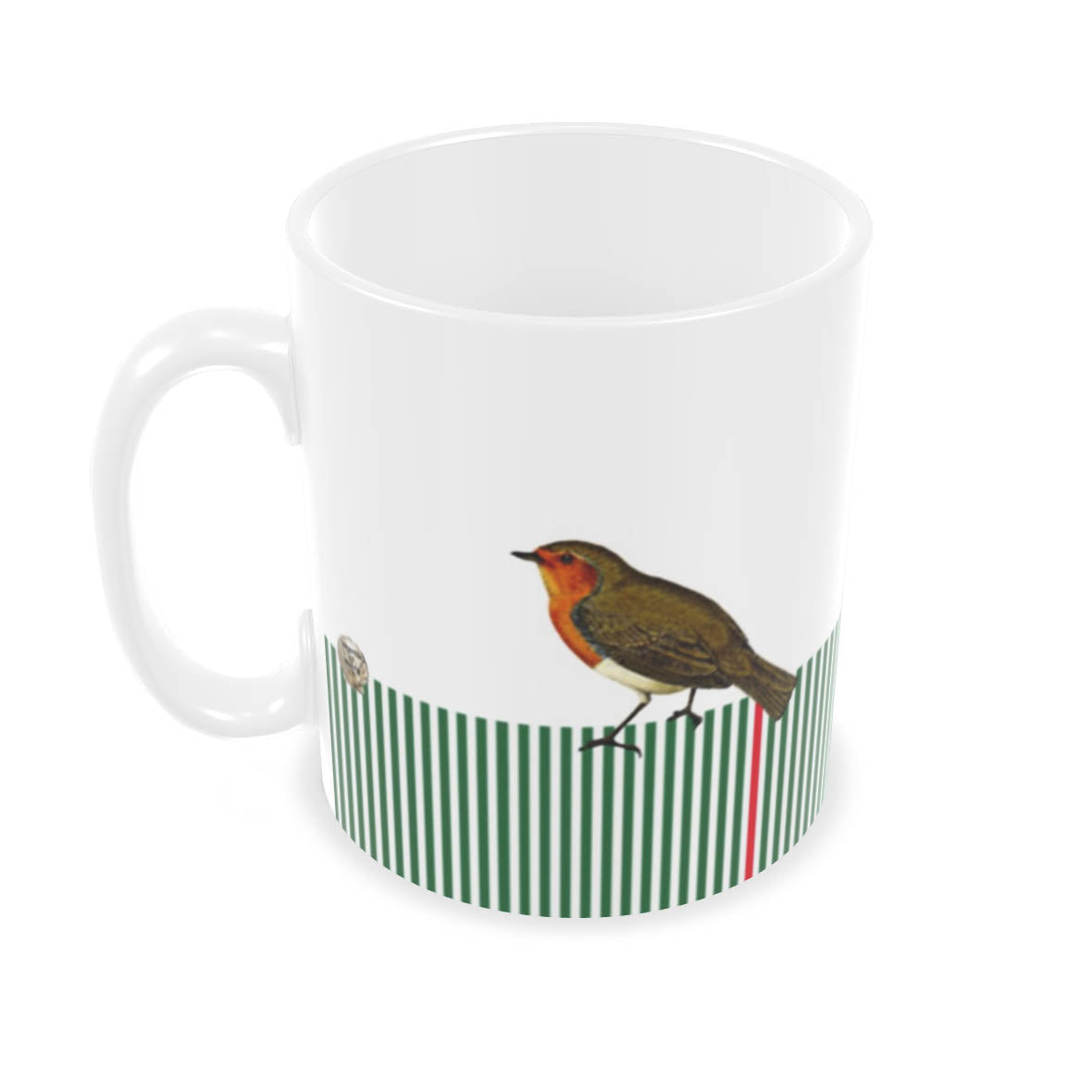 Candy Cane Robin Mug - Green