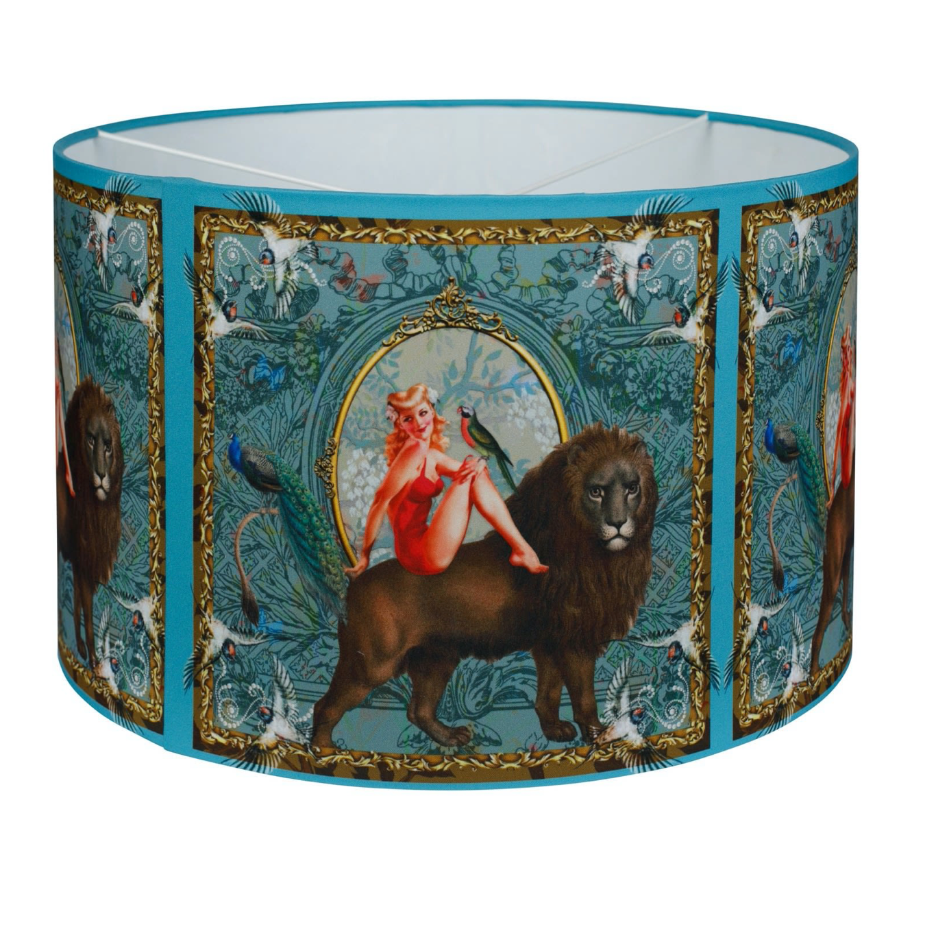 Myrtle Drum table Lampshade Aqua