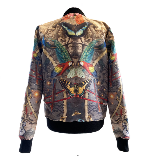 Paradise Cirque Satin Bomber Jacket