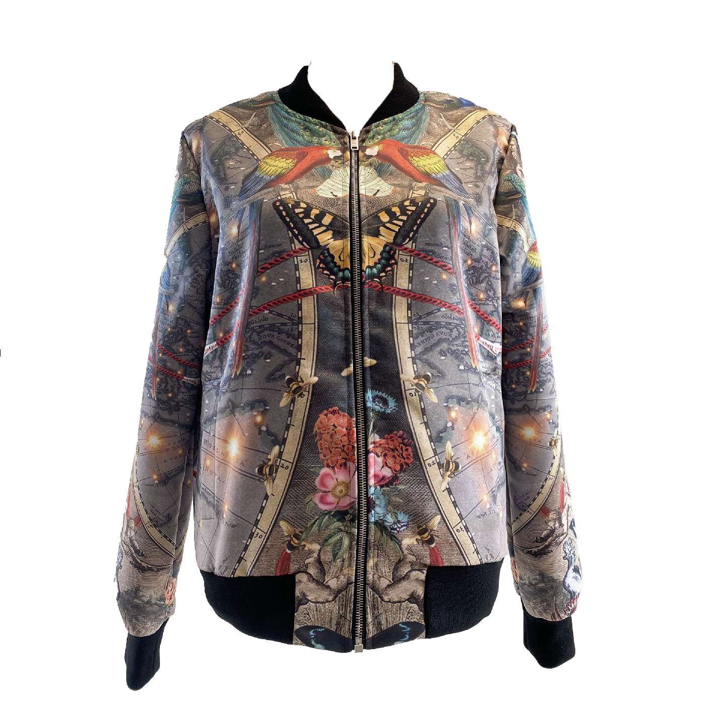 Paradise Cirque Satin Bomber Jacket