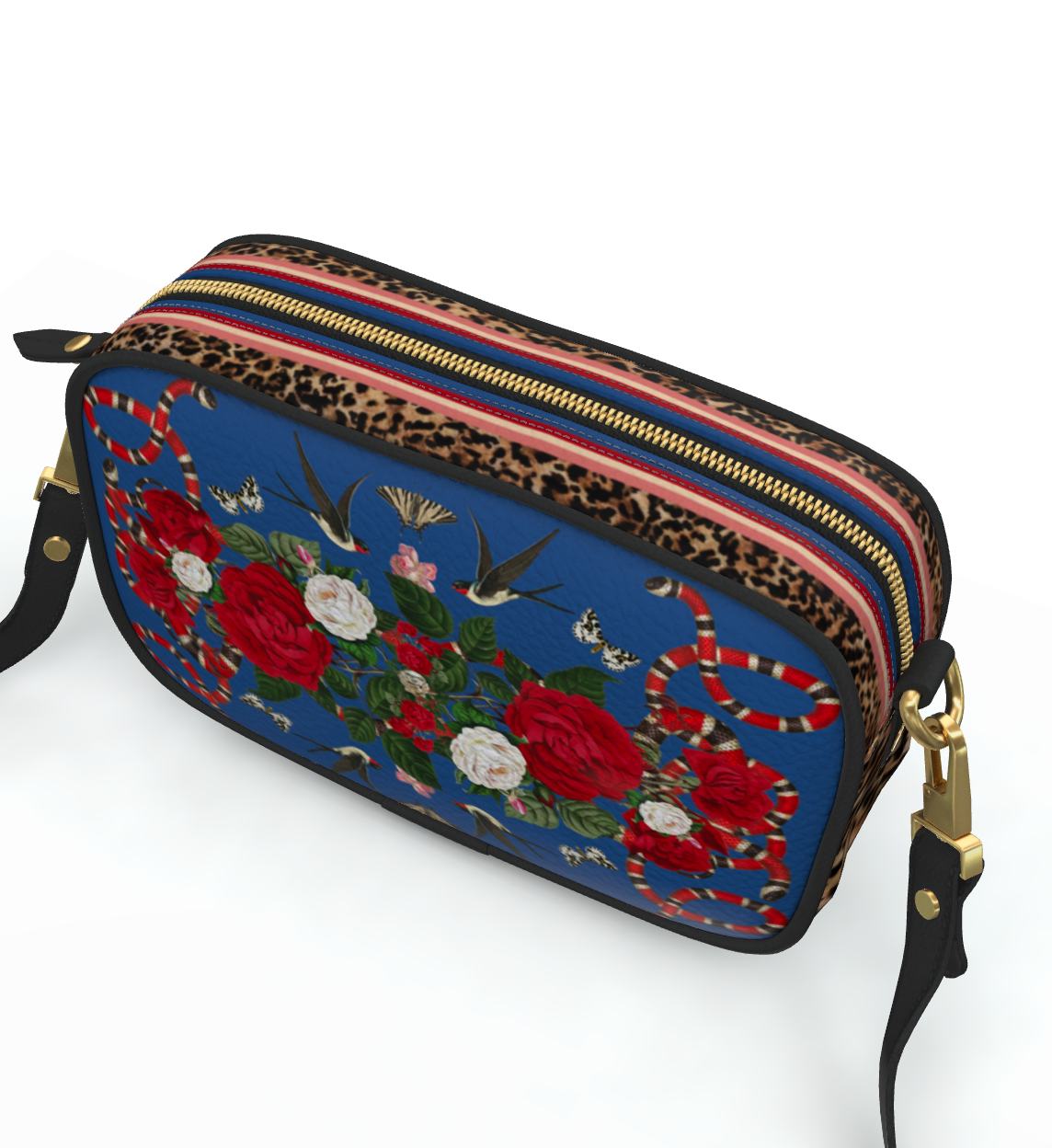 Rock 'N' Roses leather shoulder bag - Admiral