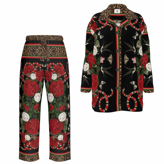 Rock 'N' Roses Luxury pyjama set -  Ink