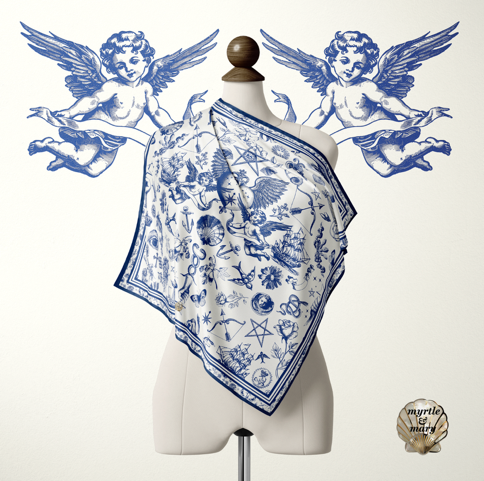 Tattoo Angel Silky Scarf