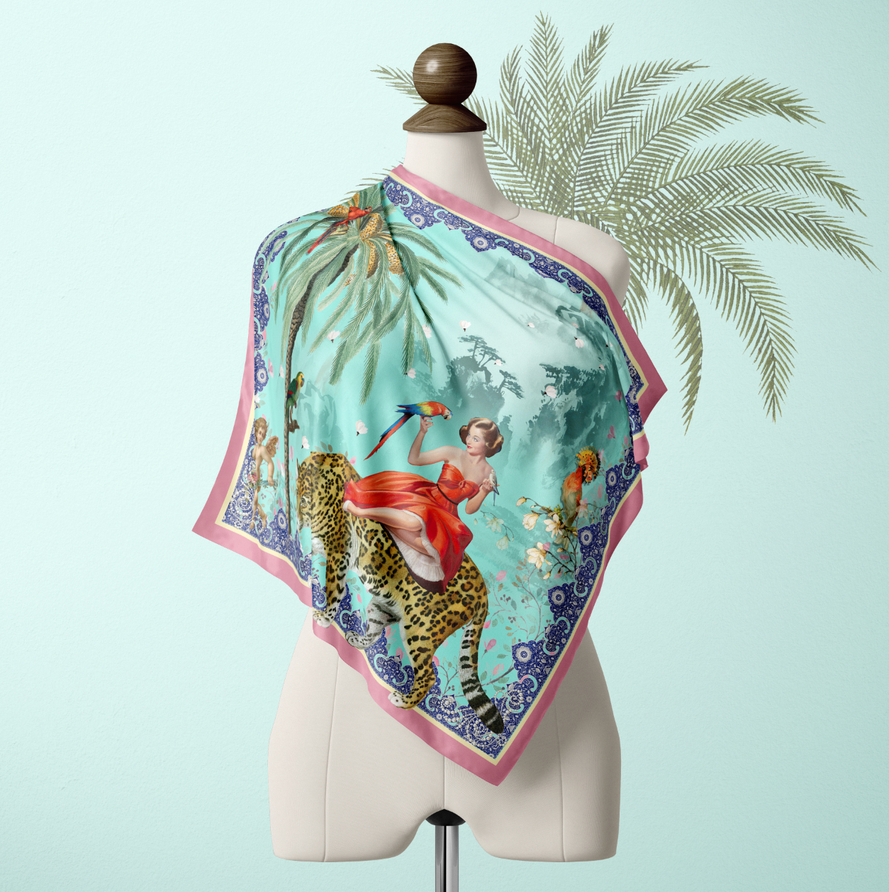 Turquoise Mary Silky Scarf