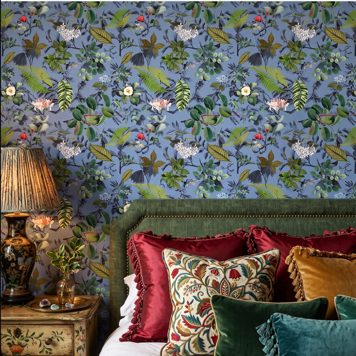 Apothecary Periwinkle Wallpaper