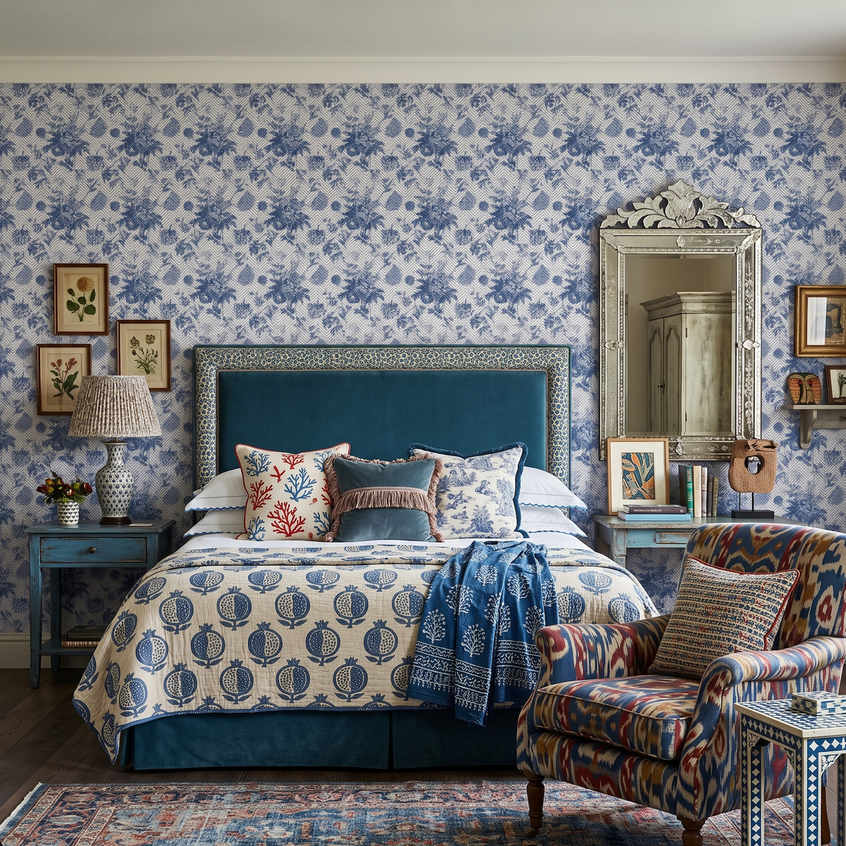 Toile Hound Wallpaper