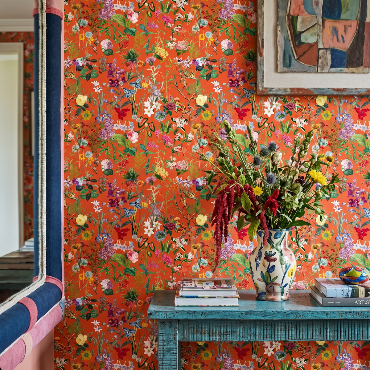 Bloom Vibrant Orange Wallpaper