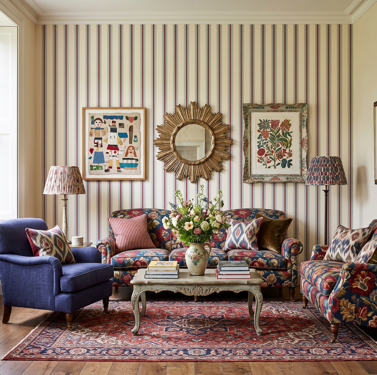 Garden Room Pinstripe Wallpaper