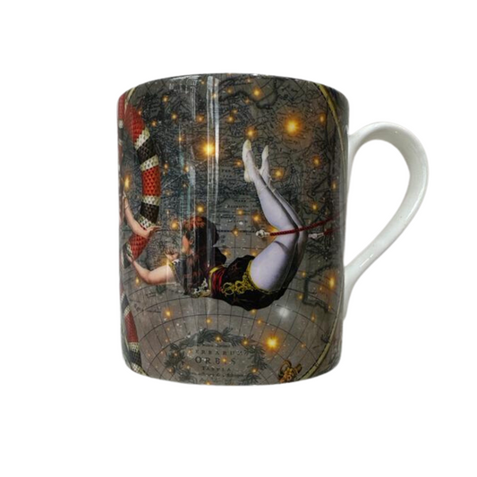 Luxury bone china coffee cup in a maximalist circus design called - Le Cirque Du Monde