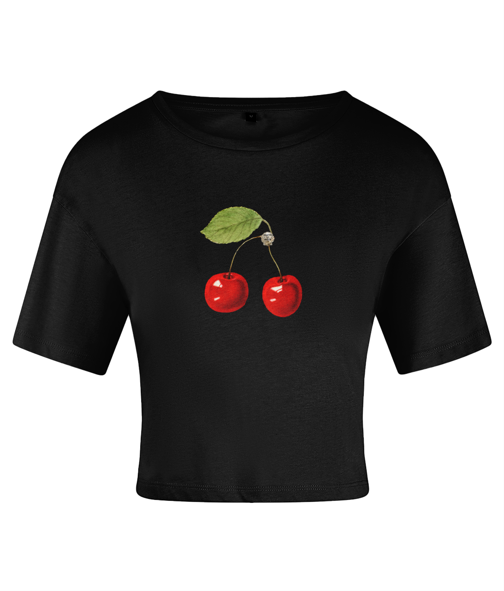 Cherry Bomb TriDri® Crop Top- Black