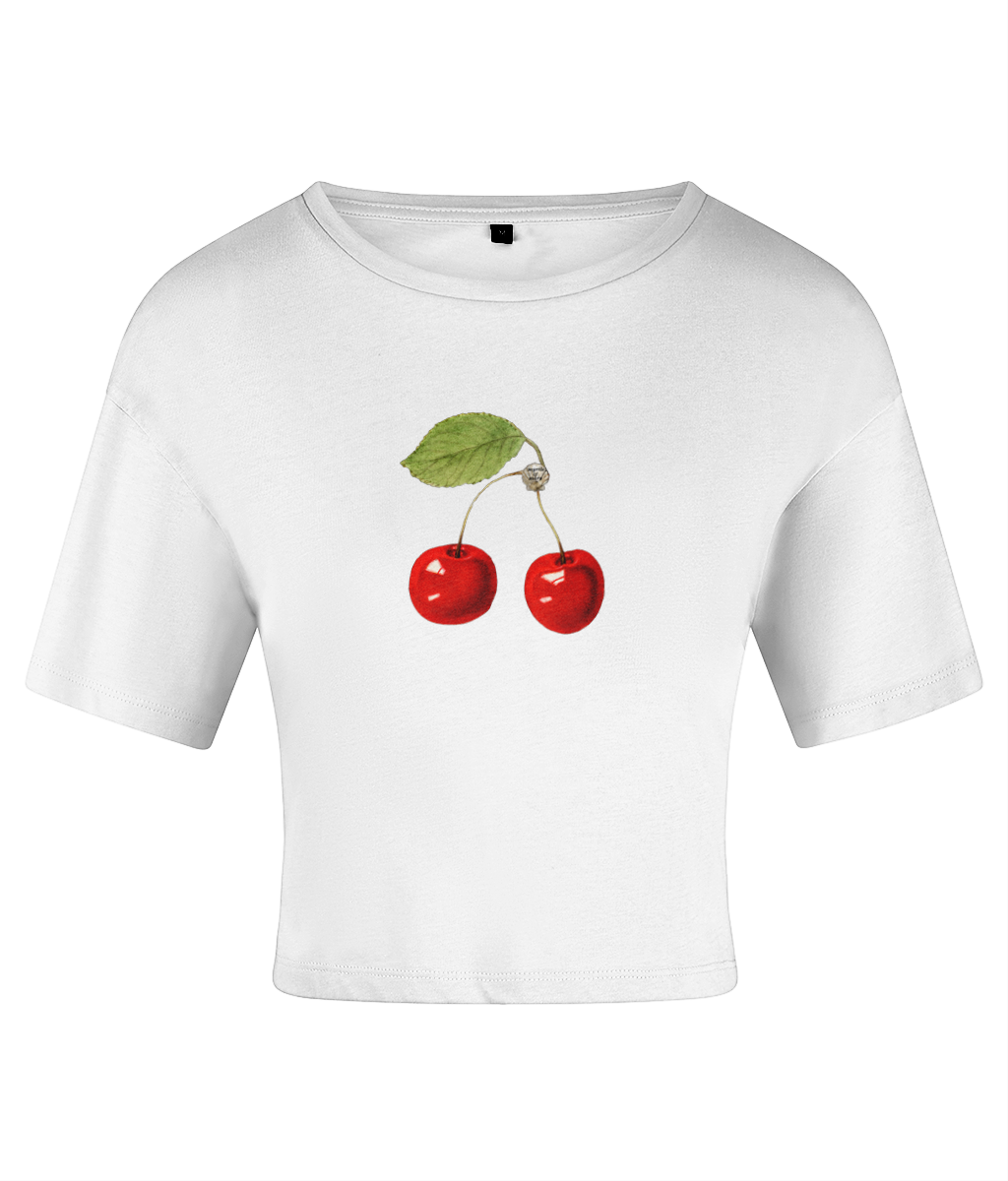Copy of Copy of Cherry Bomb TriDri® Crop Top - White