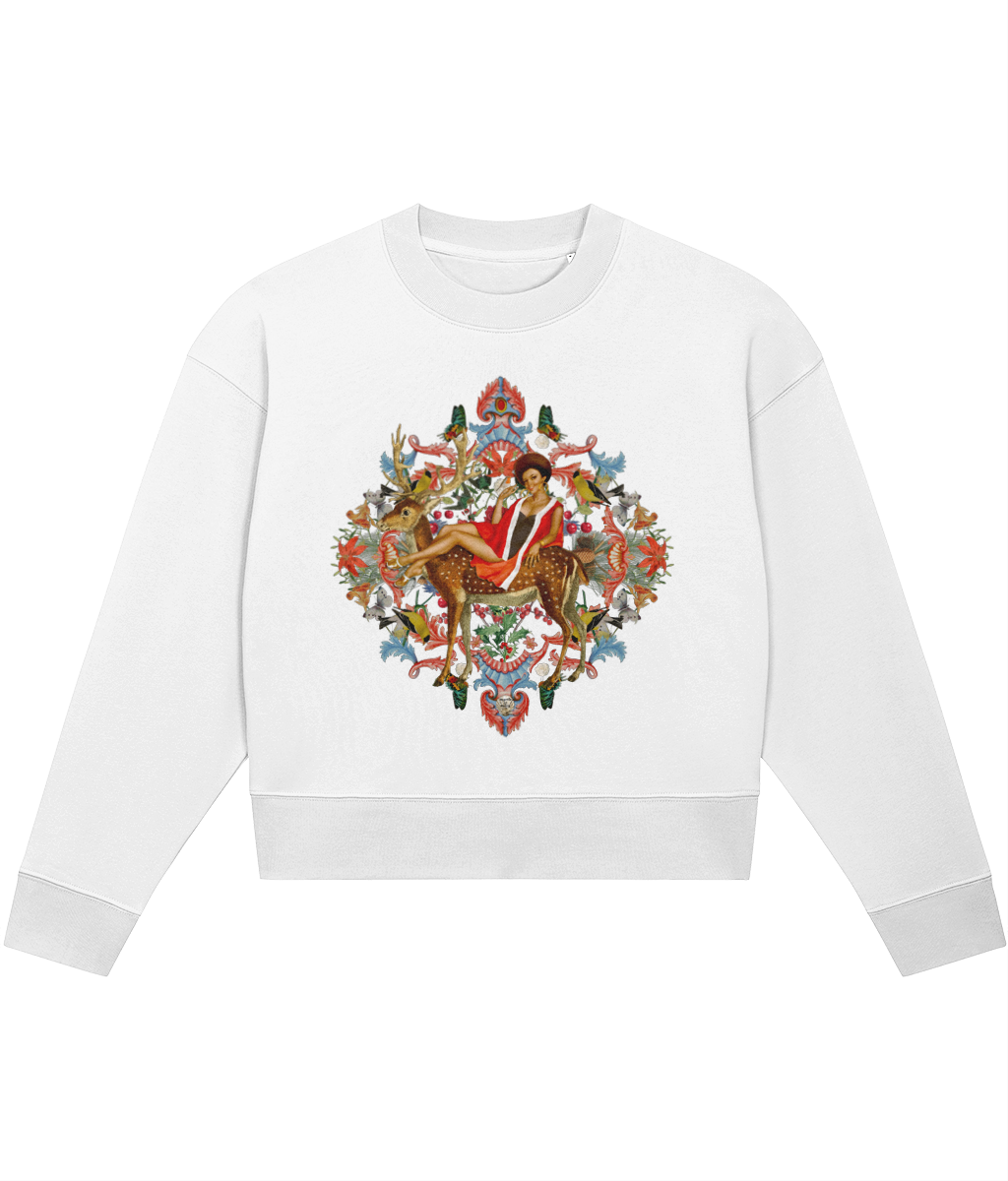 Queenie Christmas Cropped Jumper - Snow White