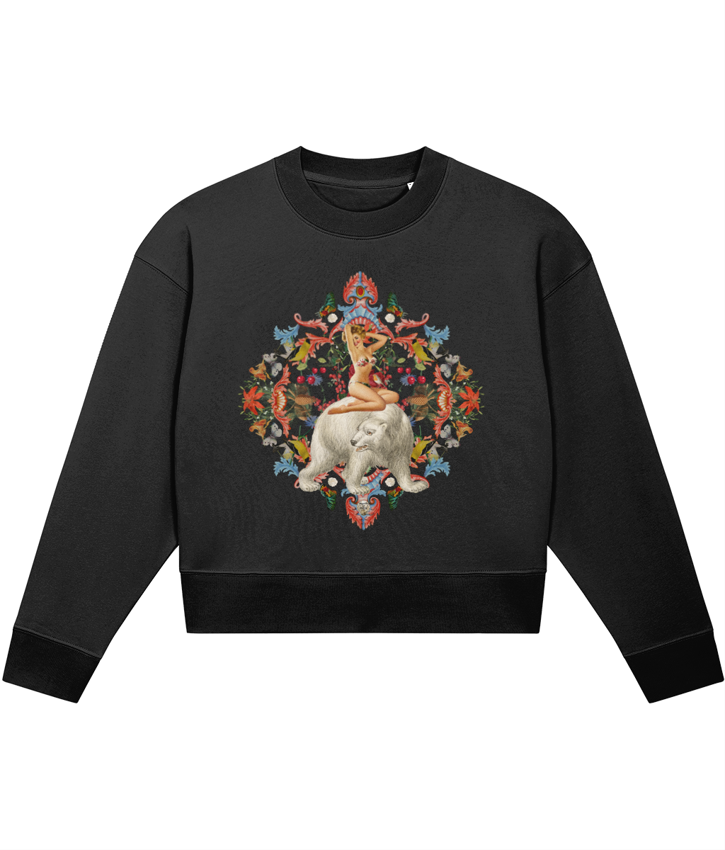 Angel Christmas Cropped Jumper - Black