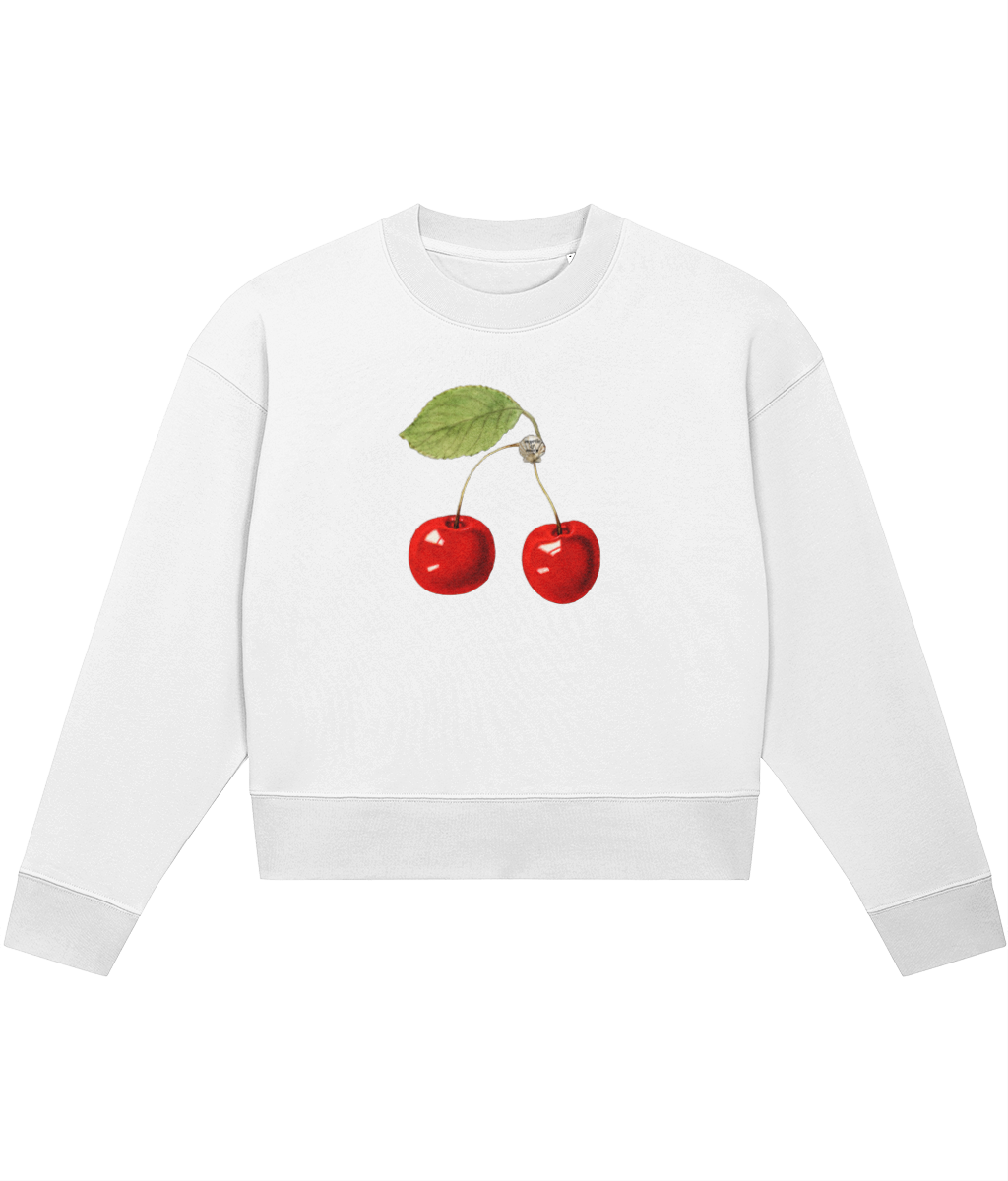 Cherry Bomb Organic Cropped Jumper - Ice White