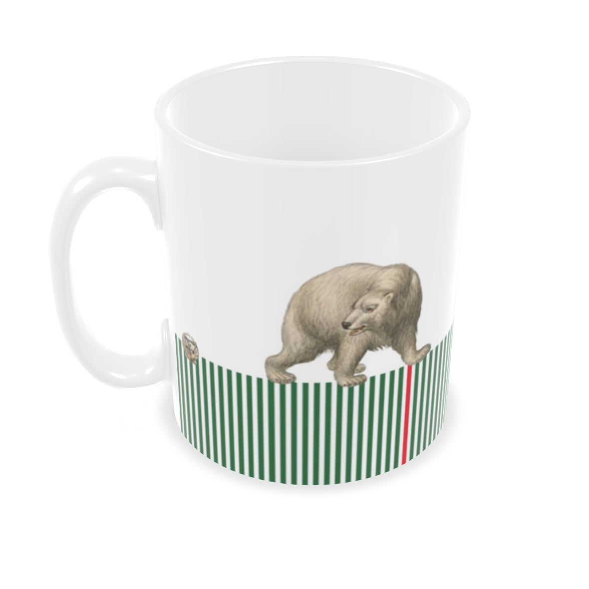 Candy Cane Polar Bear Mug- Green