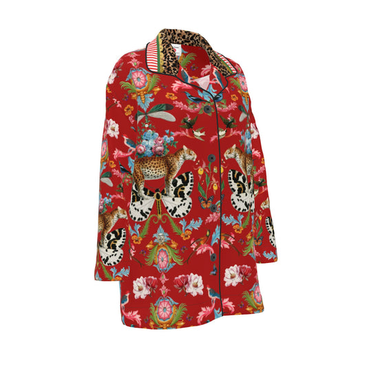 Menagerie Luxury pyjama Top-  Red Berry