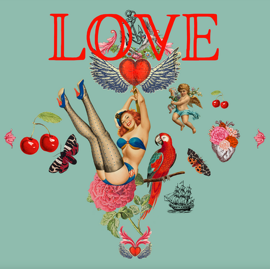 Cherry Love Bomb Print - So Retro