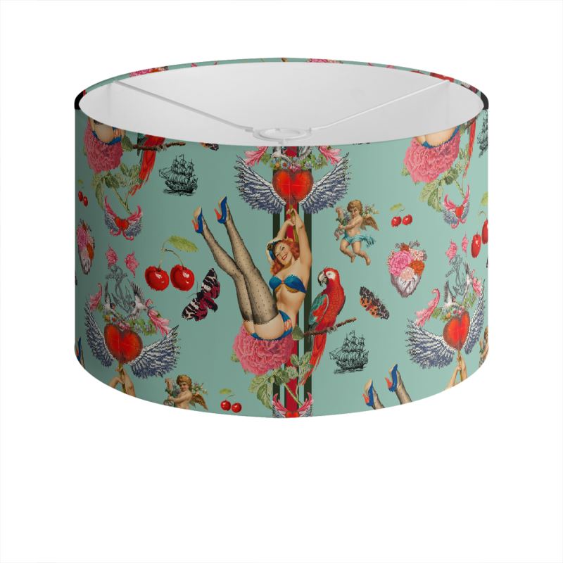 Cherry Love Bomb Drum Lampshade So Retro