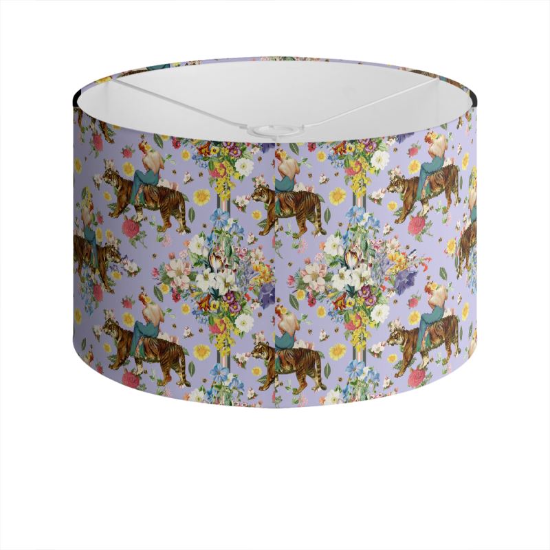 Tigerlily Drum Lampshade Periwinkle