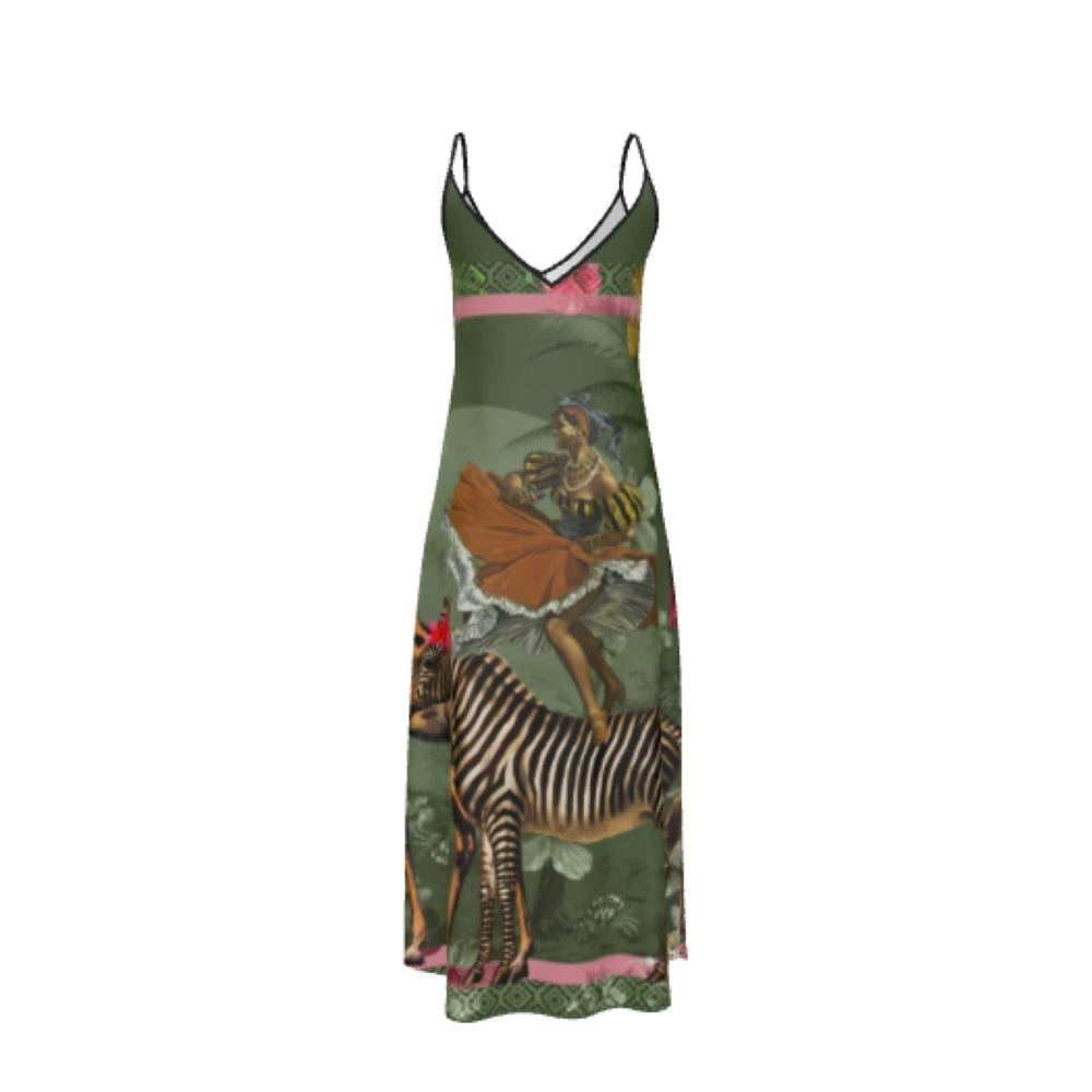 RiRi Silk Slip Dress - Olive