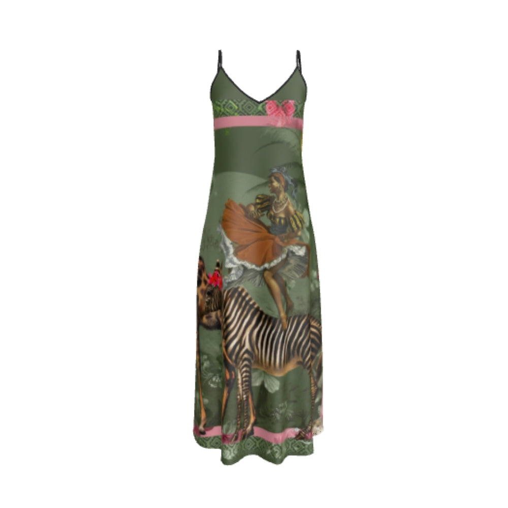 RiRi Silk Slip Dress - Olive