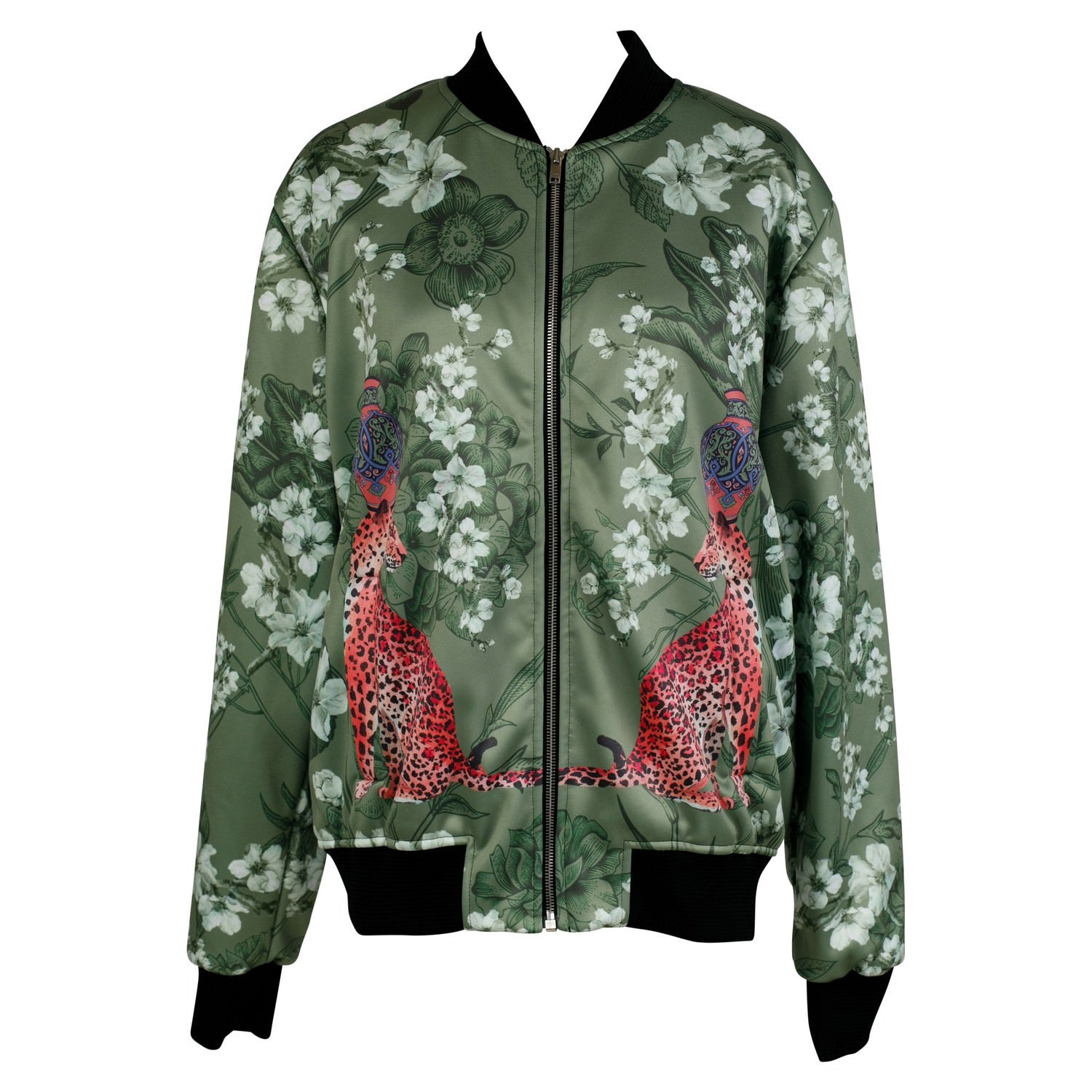Mishcka Spring Ladies Silk Bomber Jacket Vintage Maximalist