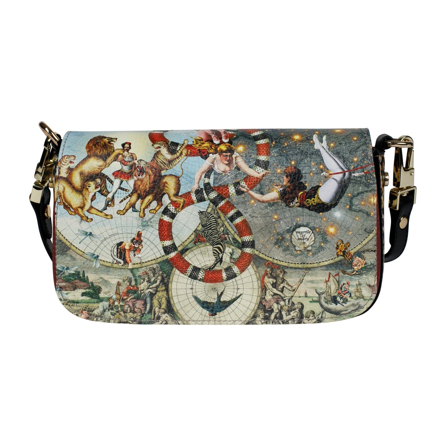 Le Cirque Du Monde Leather Cross Body Clutch