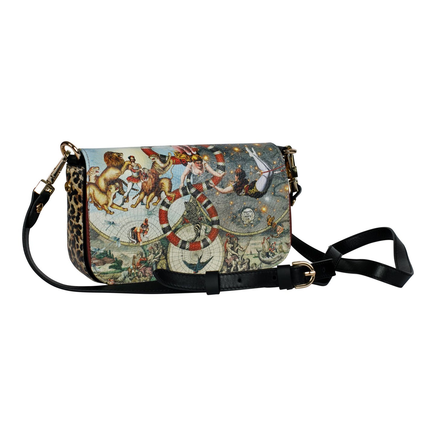 Le Cirque Du Monde Leather Cross Body Clutch