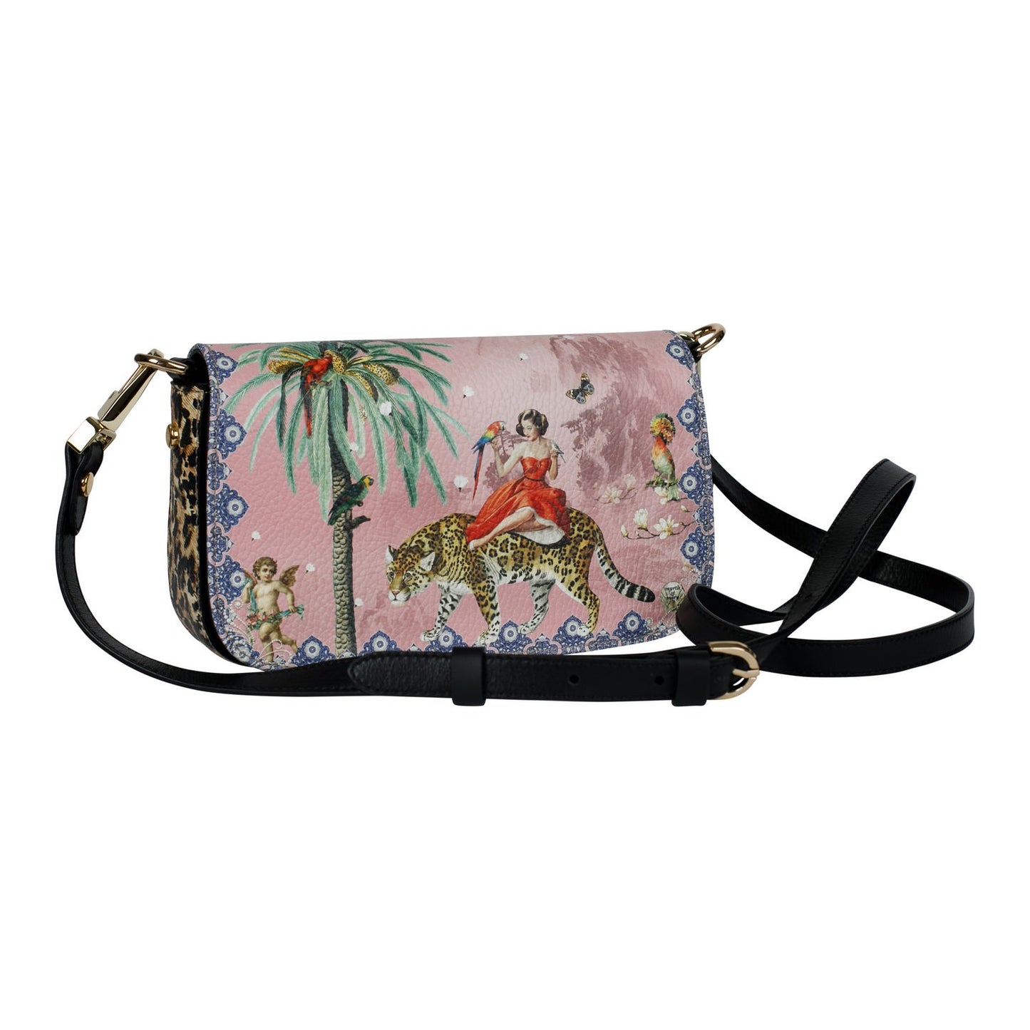 Mary Pink Leather Cross Body Clutch Bag