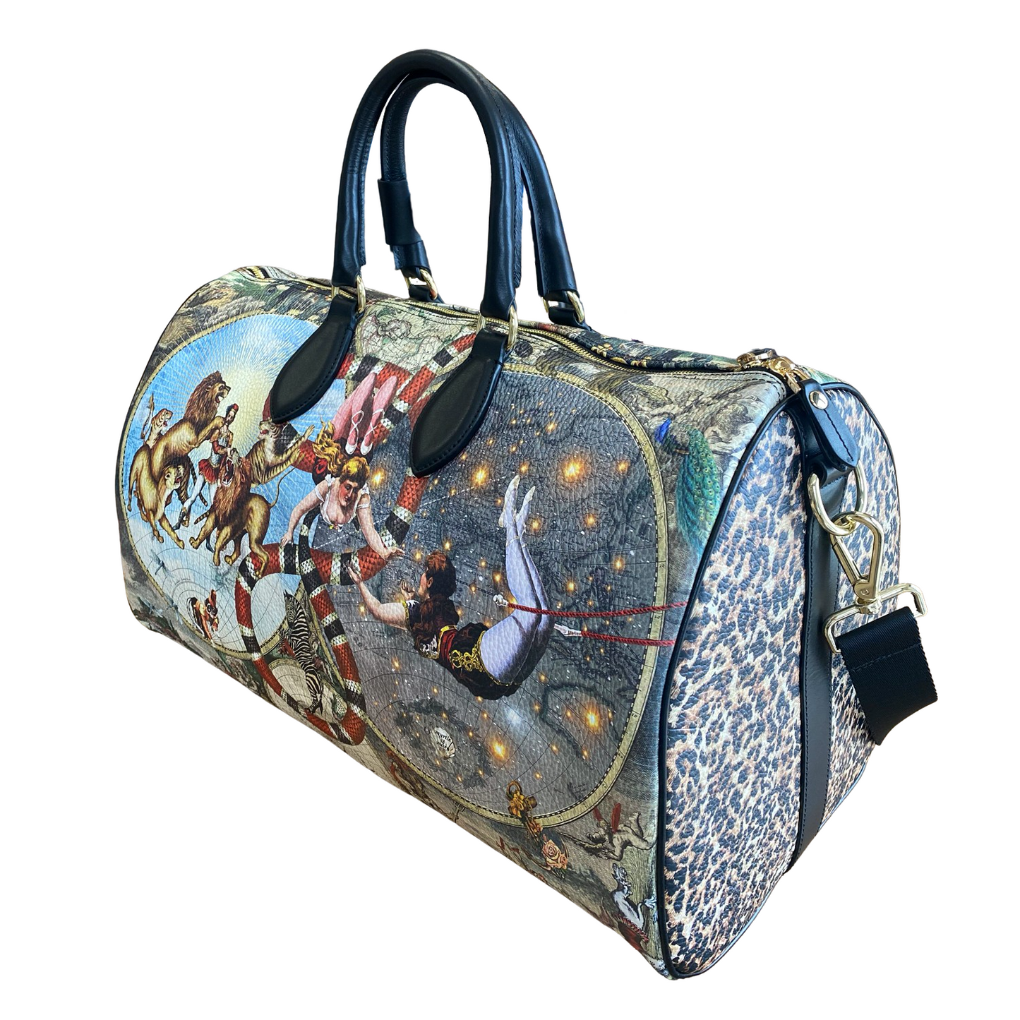 Le Cirque Du Monde Weekender Leather Duffle Bag