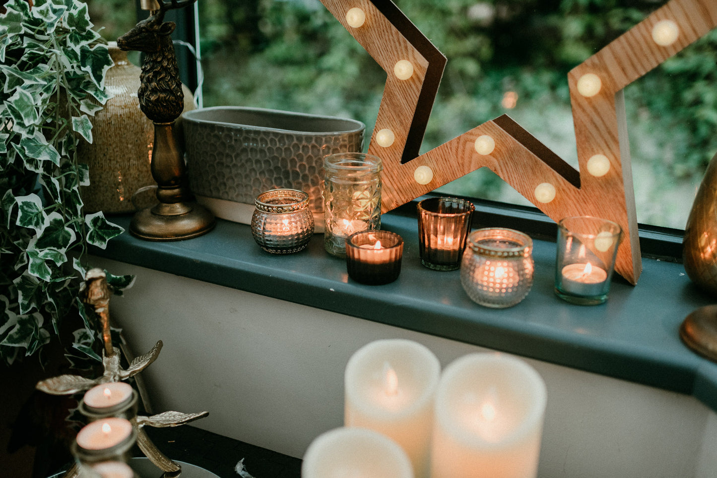 Festive Mary Christmas Candle Winter Orange