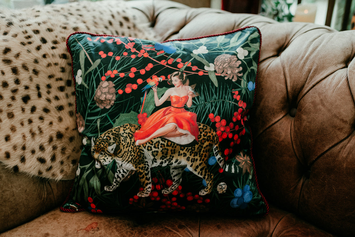 Festive Mary Silk Cushion